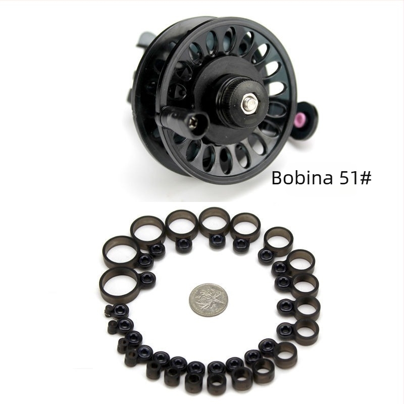 Kit de modificare a undiței de pescuit cu tambur și frână frontală, inel ghidaj și bobină