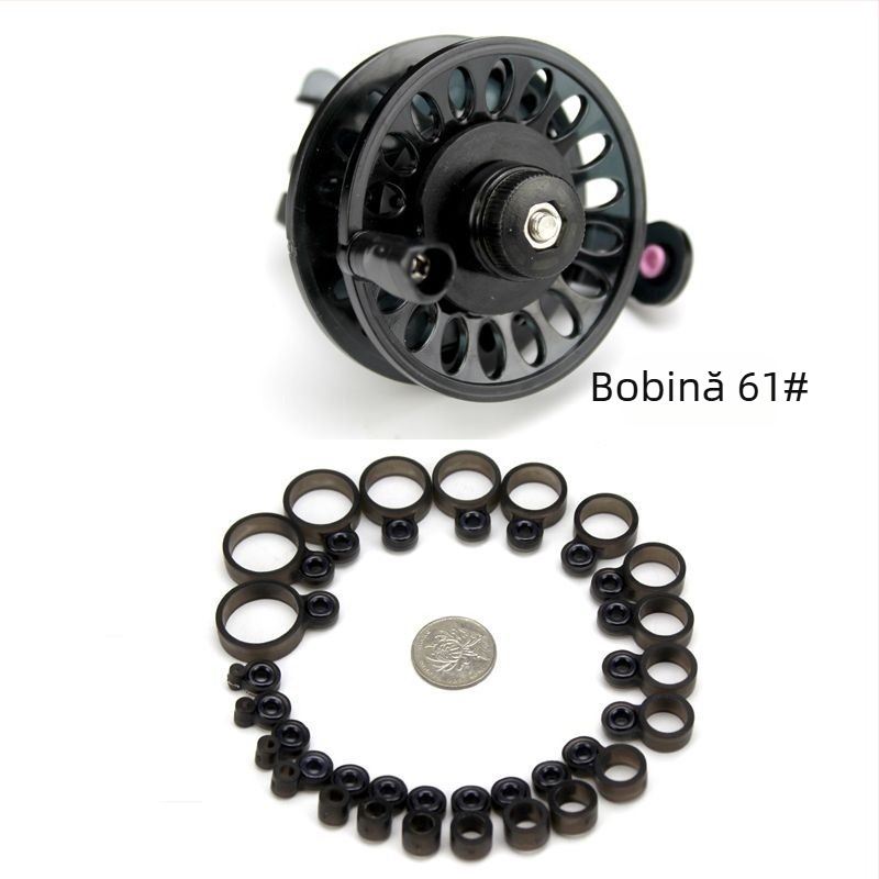 Kit de modificare a undiței de pescuit cu tambur și frână frontală, inel ghidaj și bobină