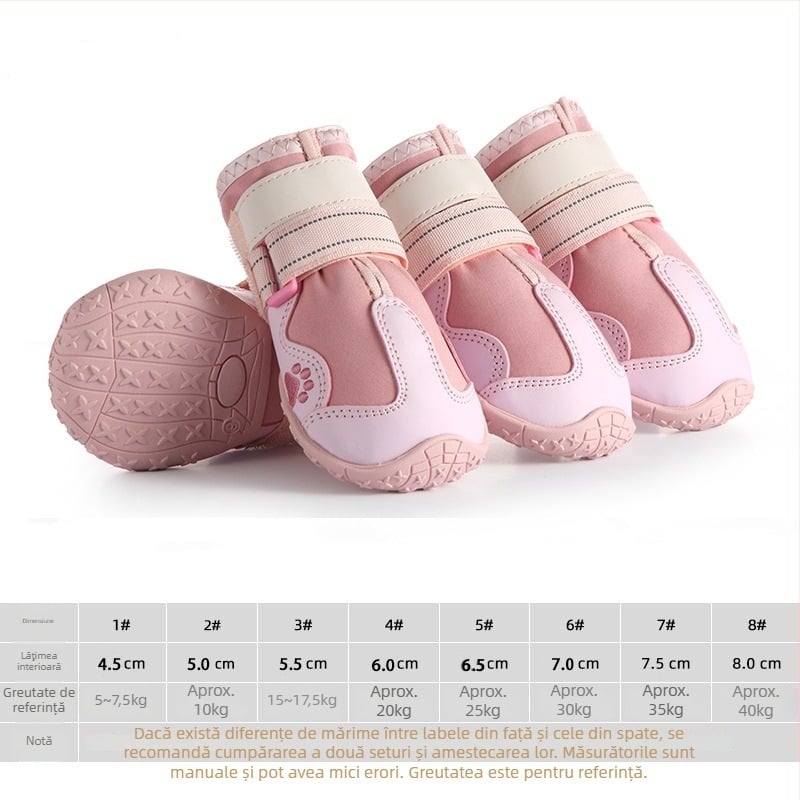 Pantofi pentru câini din cauciuc – impermeabili, anti-derapare, calzi, rezistenți la uzură