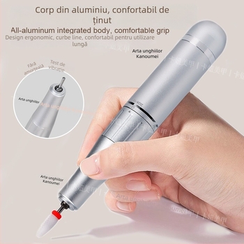 Freza pentru unghii fără fir, professională, cu tehnologie de răcire, instrument portabil pentru polisare și îndepărtarea pielii moarte, cu capete de șlefuit interschimbabile