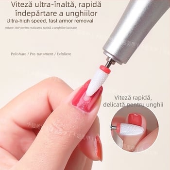 Freza pentru unghii fără fir, professională, cu tehnologie de răcire, instrument portabil pentru polisare și îndepărtarea pielii moarte, cu capete de șlefuit interschimbabile