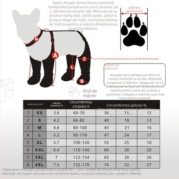 Pantofi pentru câini cu bandă reflectorizantă, talpă dură, impermeabili, anti-derapare, rezistenți la uzură