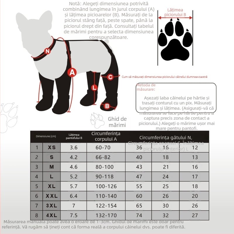 Pantofi pentru câini cu bandă reflectorizantă, talpă dură, impermeabili, anti-derapare, rezistenți la uzură