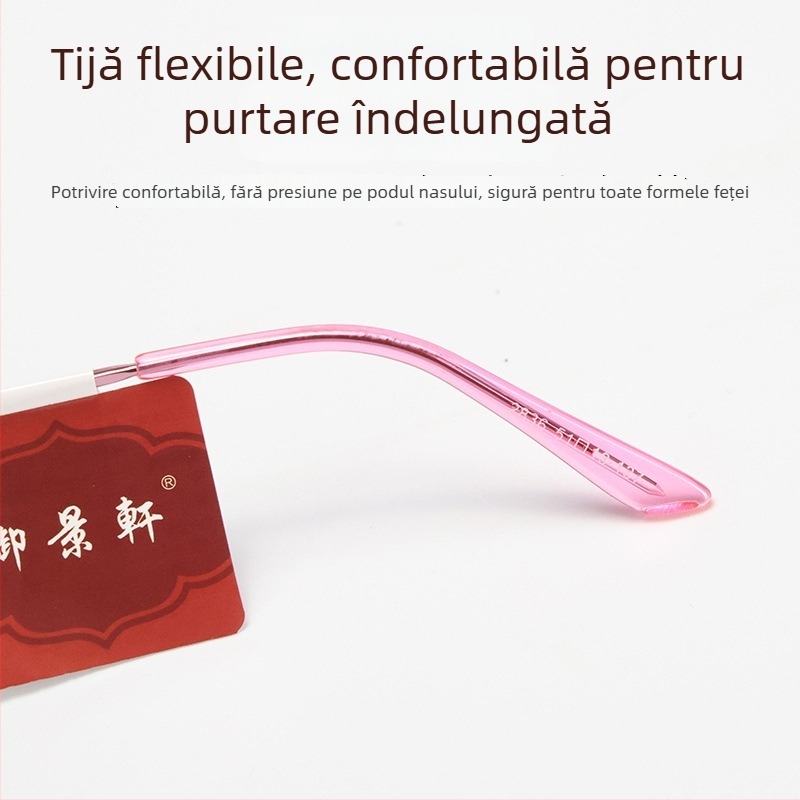 Ochelari de lectură cu ramă metalică, lentile din rășină, anti-lumină albastră, protecție UV, lentile asferice