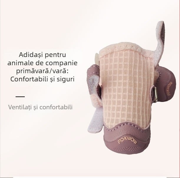 Pantofi pentru câini - Material plasă, talpă antiderapantă, Brand Fuwang, Origine Guangdong, Stil casual