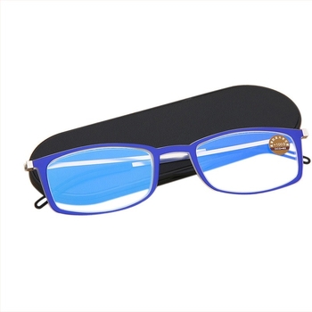 Ochelari de lectura cu ramă rotundă, cadru complet tip box, lentile PC anti-lumină albastră, model LH0616, ramă din plastic și aliaj de titan