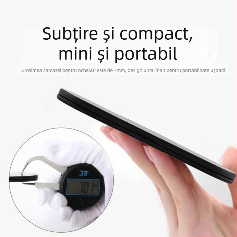 Ochelari de lectura cu ramă rotundă, cadru complet tip box, lentile PC anti-lumină albastră, model LH0616, ramă din plastic și aliaj de titan