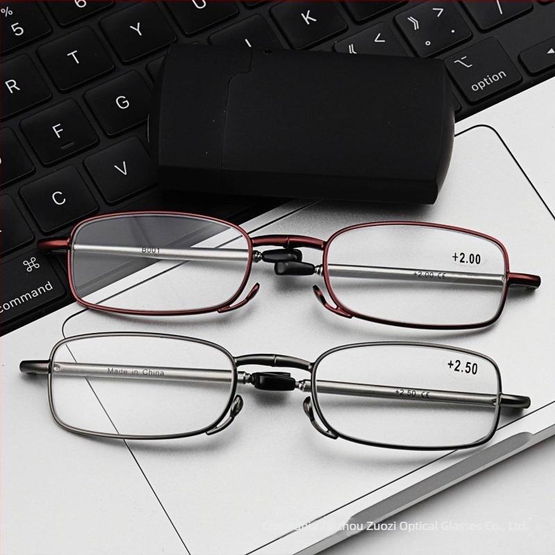 Ochelari de citit cu ramă metalică ovală, lentile din rășină cu lentile asferice, potriviți pentru față mică