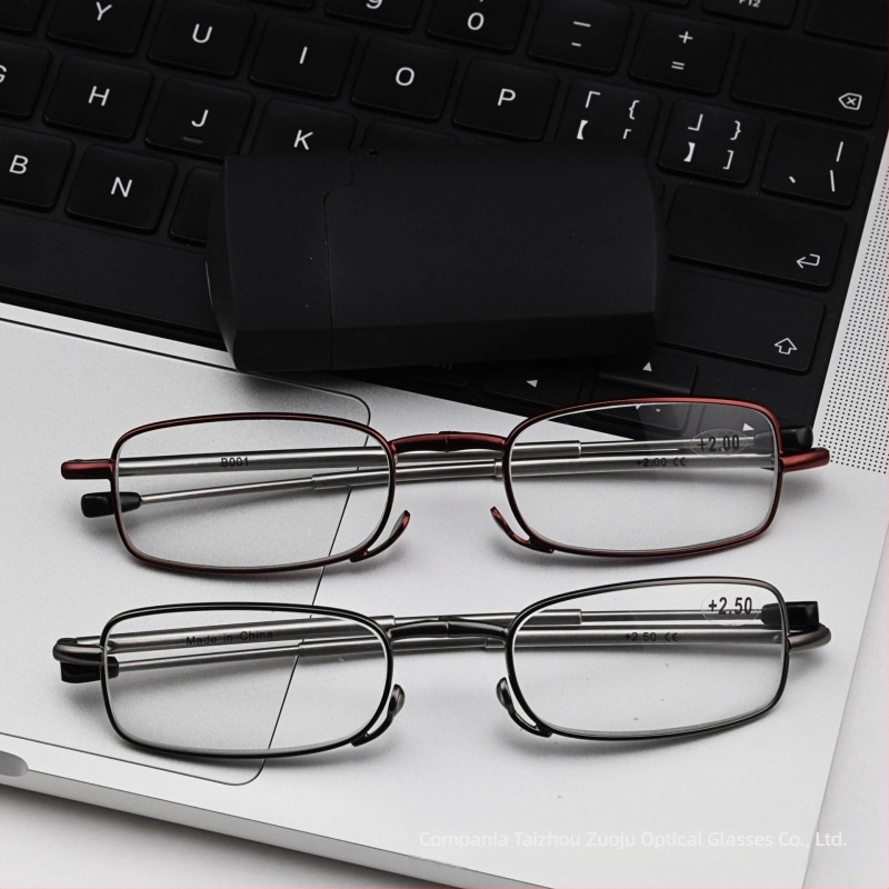 Ochelari de citit cu ramă metalică ovală, lentile din rășină cu lentile asferice, potriviți pentru față mică