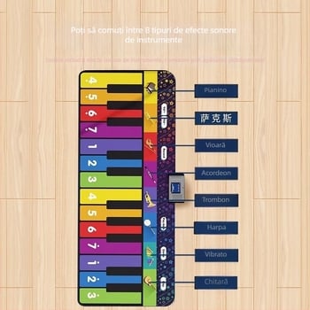 Art brand covoraș de pian multifuncțional pentru copii, suprafață antiderapantă, covoraș încorporat pentru târâre, grosime 0,5 cm