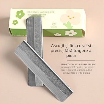 Michelle set lame de crestat sprâncene, 10 bucăți, din oțel inoxidabil anti-zgârieturi, pentru femei și artiști în make-up, origine Zhejiang