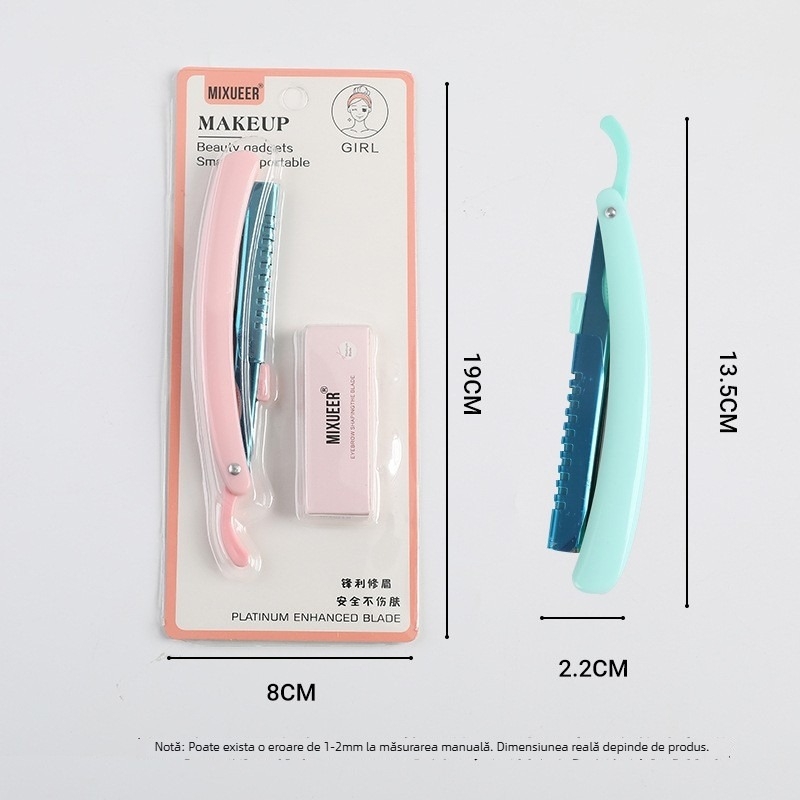 Michelle set lame de crestat sprâncene, 10 bucăți, din oțel inoxidabil anti-zgârieturi, pentru femei și artiști în make-up, origine Zhejiang