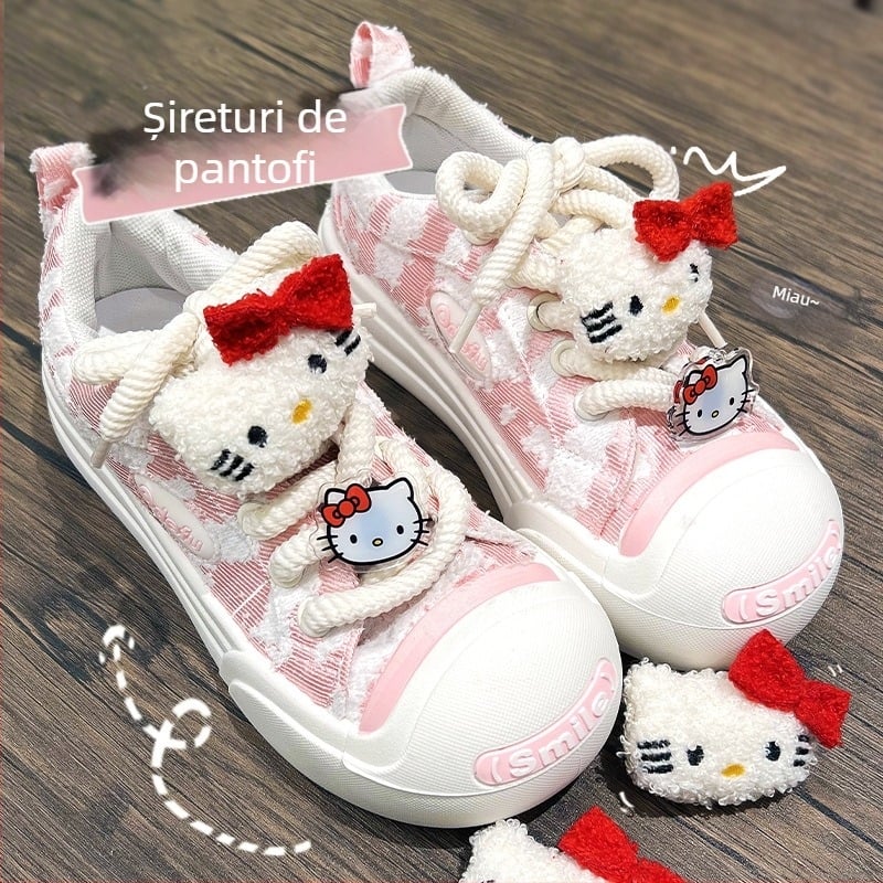 Accesoriu pentru șireturi de pantofi cu motiv de pisică, stil desen animat, model universal, brand Sister leaves, potrivit pentru toate sezoanele