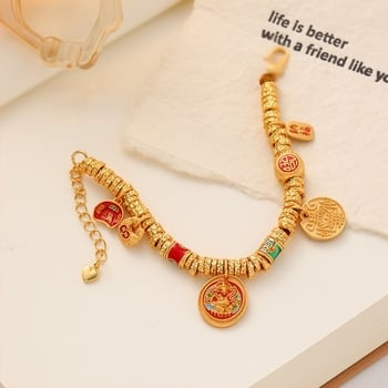 Brățară geometrică, materiale mixte, electroplacare, stil feminin, stil chinez nou