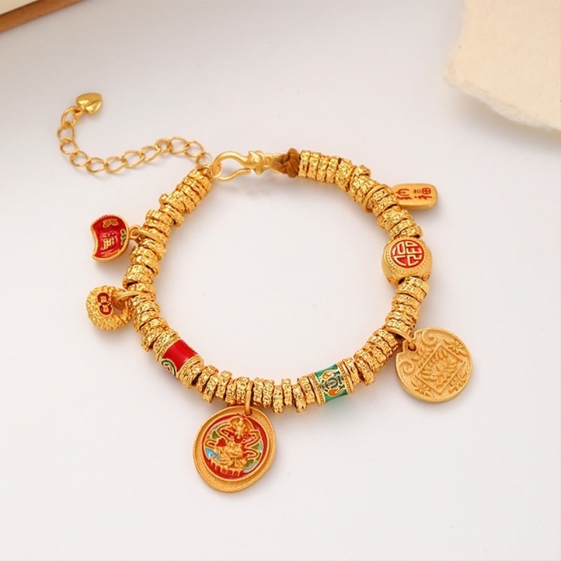 Brățară geometrică, materiale mixte, electroplacare, stil feminin, stil chinez nou