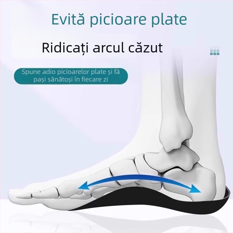 Tălpi ortopedice pentru corectarea platfusului, talpă cu înălțare, talpă semi, modelul 01 (Unisex, Adulți; Potrivit pentru pantofi sport, ghete, pantofi casual și de lucru)
