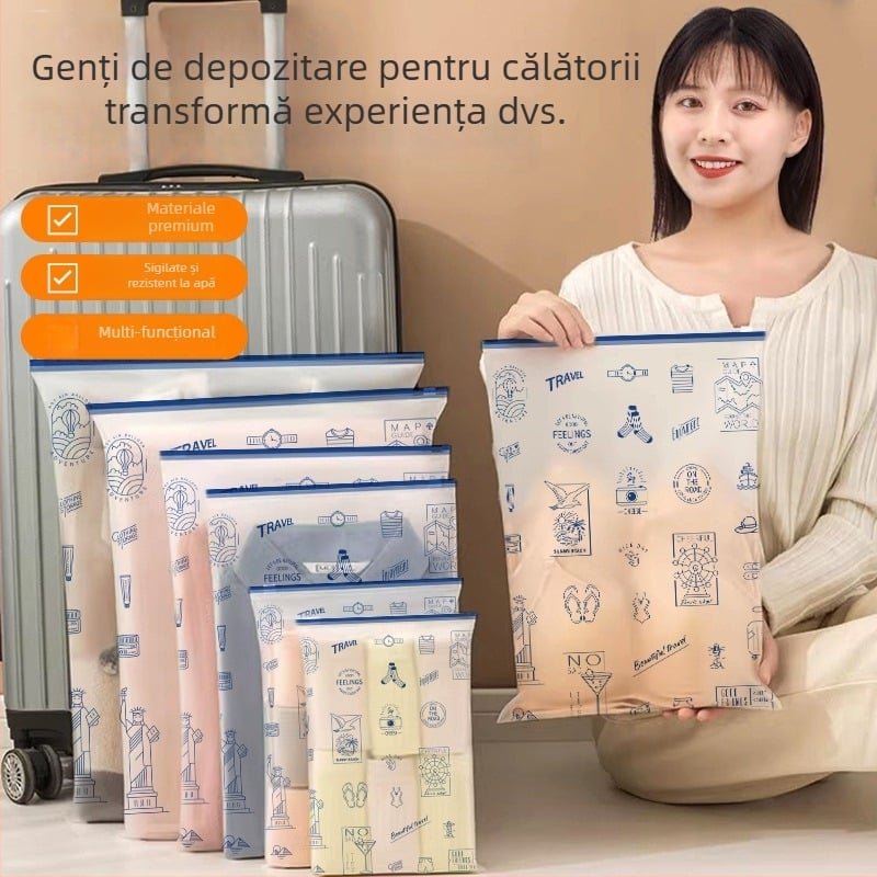 Geantă de depozitare haine și pantofi, formă pătrată, material PET, model KTZFD, multifuncțională pentru călătorii, depozitare pentru cosmetice