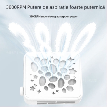 Kaniu aspirator pentru praf de unghii, turbină fără perii, mini cu aspirație înaltă, filtru pentru praf de unghii, model G2XCQ7, instrument profesional de manichiură