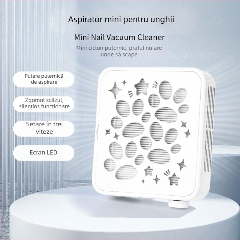 Kaniu aspirator pentru praf de unghii, turbină fără perii, mini cu aspirație înaltă, filtru pentru praf de unghii, model G2XCQ7, instrument profesional de manichiură