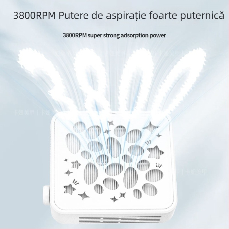 Kaniu aspirator pentru praf de unghii, turbină fără perii, mini cu aspirație înaltă, filtru pentru praf de unghii, model G2XCQ7, instrument profesional de manichiură
