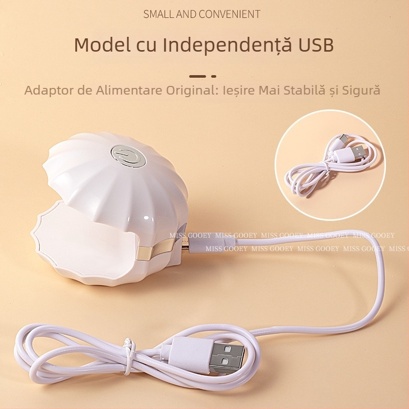 Lampa Mini Shell pentru unghii, Unelte pentru unghii, 0,07 conținut net, Fabricat în China