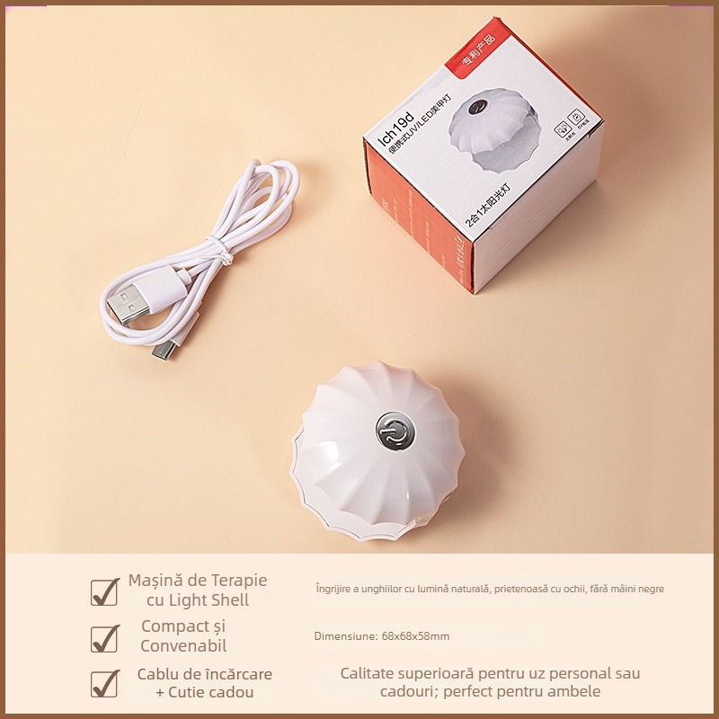 Lampa Mini Shell pentru unghii, Unelte pentru unghii, 0,07 conținut net, Fabricat în China