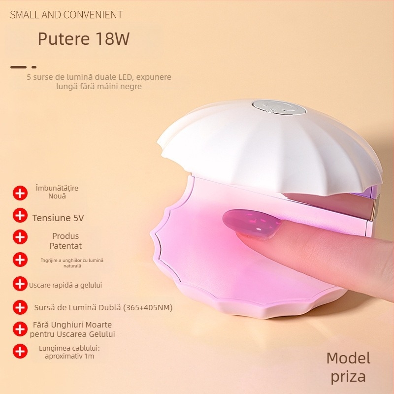 Lampa Mini Shell pentru unghii, Unelte pentru unghii, 0,07 conținut net, Fabricat în China
