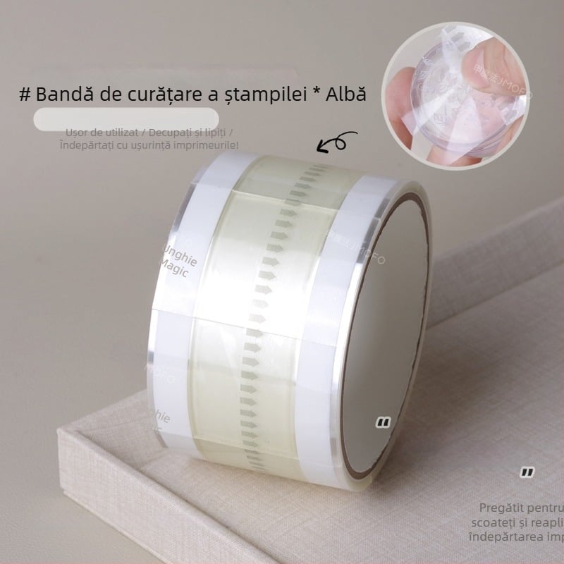 Bandă de curățare pentru ștampilele de nail art - de unică folosință, transparentă, despărțibilă, 66,3 g, marcă autohtonă