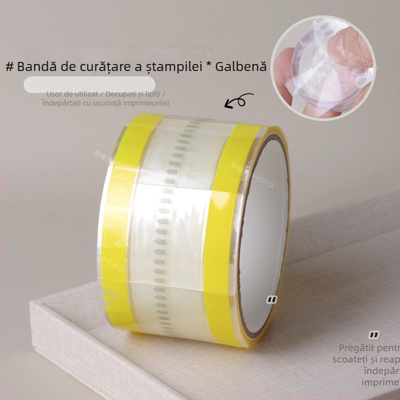 Bandă de curățare pentru ștampilele de nail art - de unică folosință, transparentă, despărțibilă, 66,3 g, marcă autohtonă