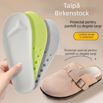 Tălpi PU pentru încălțăminte în formă Birkenstock, tălpi cu funcție deodorantă, susținere a arcului pe toată lungimea, talpă integrală