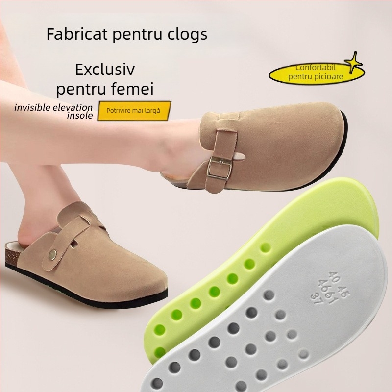 Tălpi PU pentru încălțăminte în formă Birkenstock, tălpi cu funcție deodorantă, susținere a arcului pe toată lungimea, talpă integrală