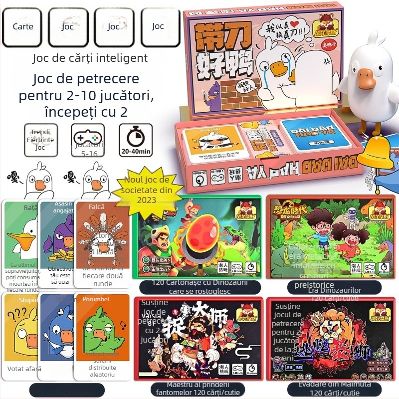 Joc de cărți pentru masă Goose Duck Kill — Holmes, interactiv, din hârtie, ambalaj cu cutie, vârsta 4–35