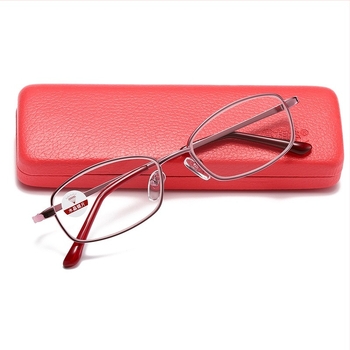 Ochelari de citit: lentile de cristal, ramă full-frame, ramă metalică, pentru miopie, stil retro artistic