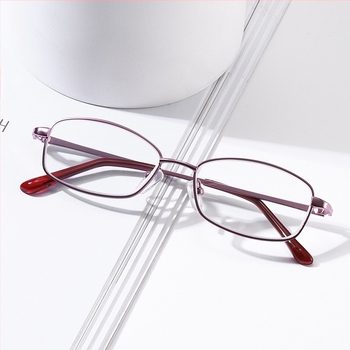 Ochelari de citit: lentile de cristal, ramă full-frame, ramă metalică, pentru miopie, stil retro artistic