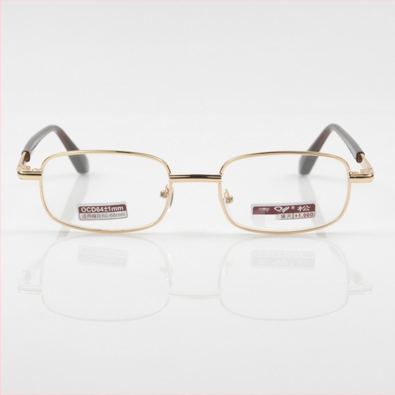 Green pine ochelari de citit, ramă metalică, lentile din sticlă, dioptrii 50-600, modelul 8031