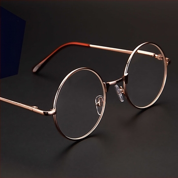 Ochelari de lectură cu ramă rotundă, lentile din rășină, multifocali cu protecție împotriva luminii albastre, ramă completă din placă și metal, stil de afaceri elegant minimalist