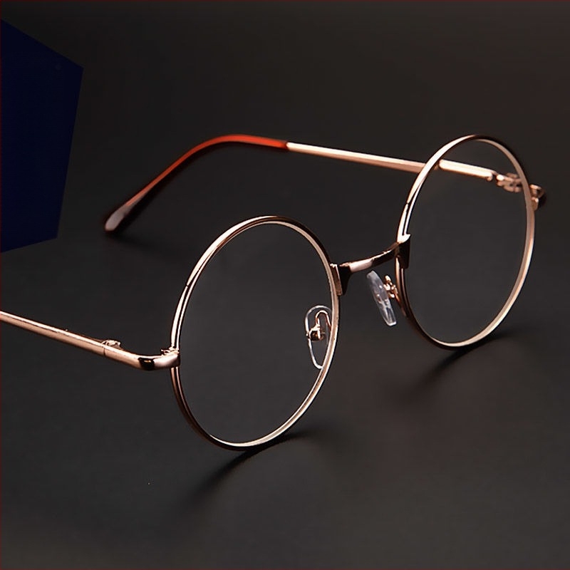 Ochelari de lectură cu ramă rotundă, lentile din rășină, multifocali cu protecție împotriva luminii albastre, ramă completă din placă și metal, stil de afaceri elegant minimalist