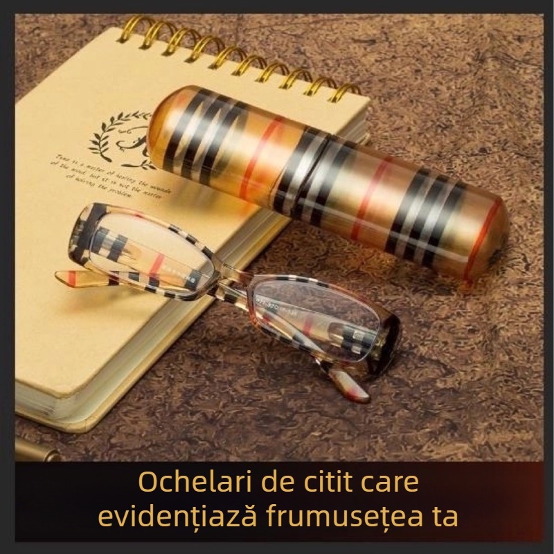 Ochelari de lectură cu recipient pentru pix, stil clasic, unisex, portabili, ramă box, lentile PC cu protecție împotriva luminii albastre