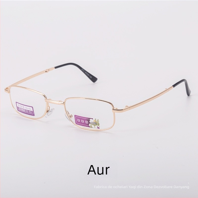 Ochelari de citit cu ramă metalică, pliabili și ușori, lentile cu protecție împotriva luminii albastre, model 2012