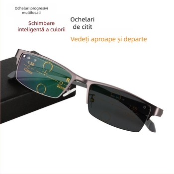 Ochelari de lectură cu ramă metalică, ramă semi‑încadrată, elegant, unisex, model 6JB