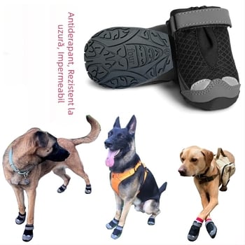 LovitWear Pantofi pentru câini, cauciuc, impermeabili, antiderapant, rezistenți la uzură