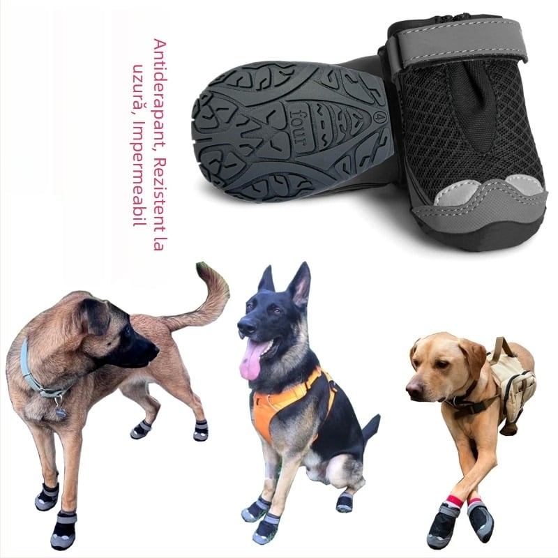 LovitWear Pantofi pentru câini, cauciuc, impermeabili, antiderapant, rezistenți la uzură