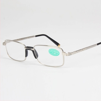 Ochelari de vedere pentru lectură, ramă metalică completă, lentile din sticlă, stil minimalist, pentru adulți cu față alungită.