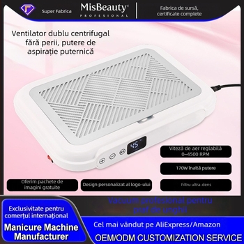 Aspirator pentru unghii SN324, turbină fără peri, funcționare silențioasă, aspirație puternică și filtrare a prafului, 1,2 kg