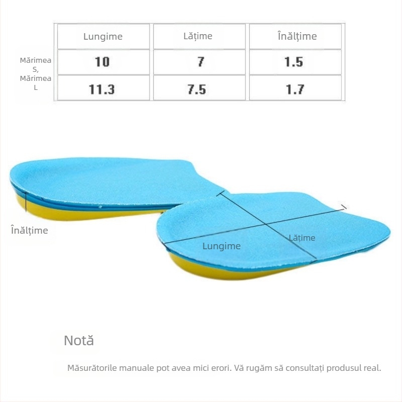 Perne pentru calcâi din TPE pentru încălțăminte – absorbție șocuri, creștere înălțime internă în formă U, model relief, stil semi-pod