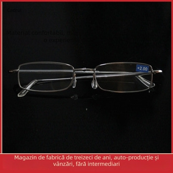 Ochelari de citit cu protecție HD rezistentă la uzură, ramă metalică pliabilă, ramă integrală, susținere pentru vedere de aproape