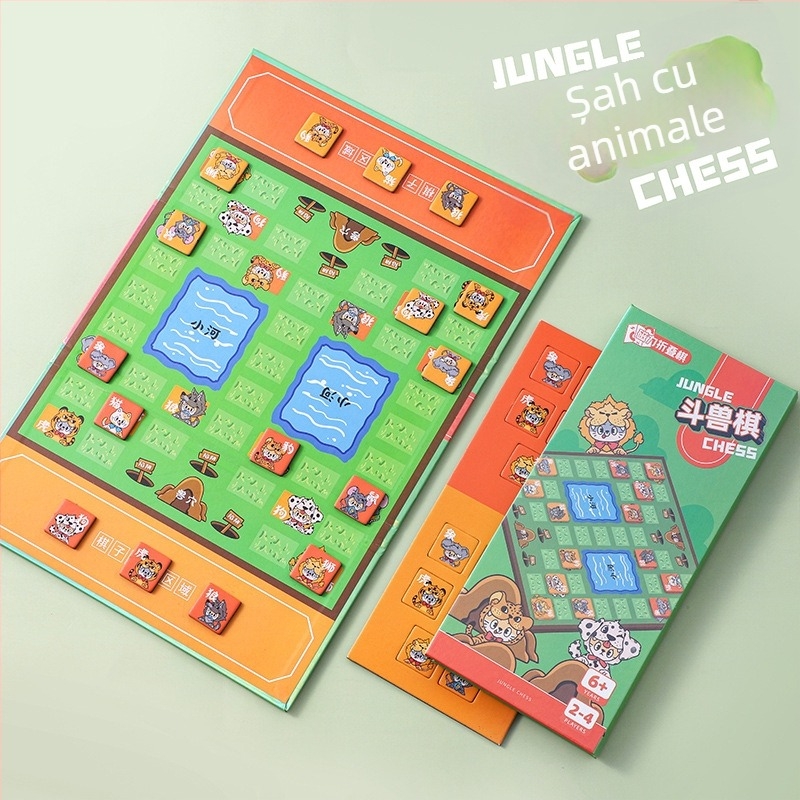 Set magnetic pliabil și portabil de șah pentru copii, cu dame și Gobang, din hârtie, pentru vârsta 7–14 ani.