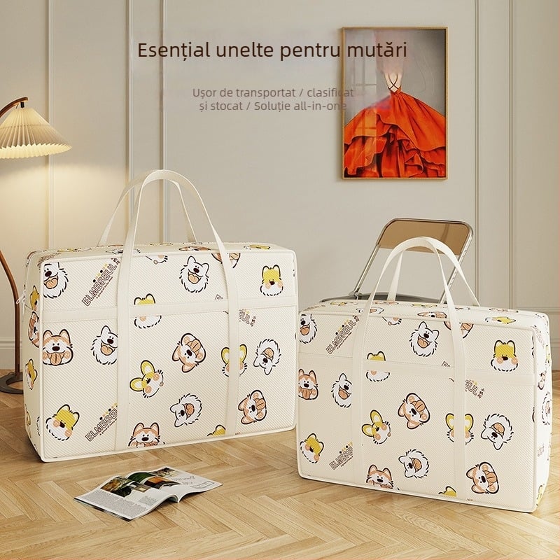 Geantă de depozitare cubică, din material textil nețesut, multifuncțională, stil drăguț desen animat