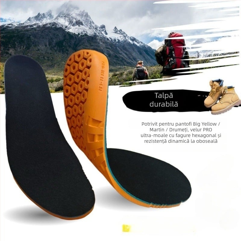 Tălpi interioare pentru cizme din PU: suport anti-oboseală al arcului, absorbție a șocurilor, creștere în înălțime, absorbție a transpirației, strat antibacterian