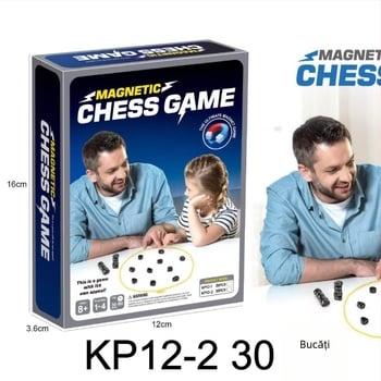 Joc magnetic de șah de birou pentru interacțiune în familie (Material: plastic; Vârstă: 15–60 ani; Tip: joc de șah de birou; Dezvoltă inteligența și coordonarea mână-ochi)